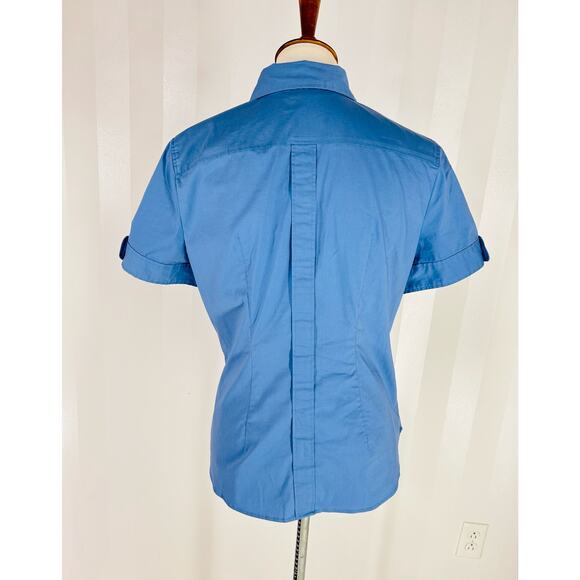NEW YORK & CO Women’s Blue Button Up Top Sz M - Picture 4 of 9